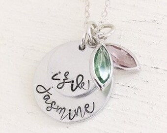 Birthstone Custom Name Necklace