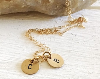 Dainty Initial Necklace Custom Initial Necklace Tiny Initial Necklace Mother's Necklace Gold Initial Necklace Charm Necklace