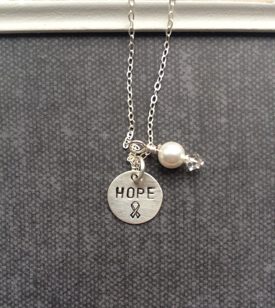 Hope Necklace Inspirational Necklace Awareness Jewelry Awareness