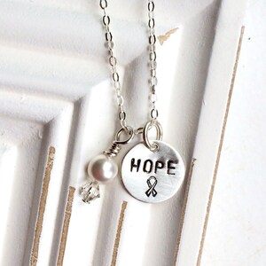 Hope Necklace Inspirational Necklace Awareness Jewelry Awareness Necklace Cancer Awareness Autism Awareness Infertility Necklace Motivation