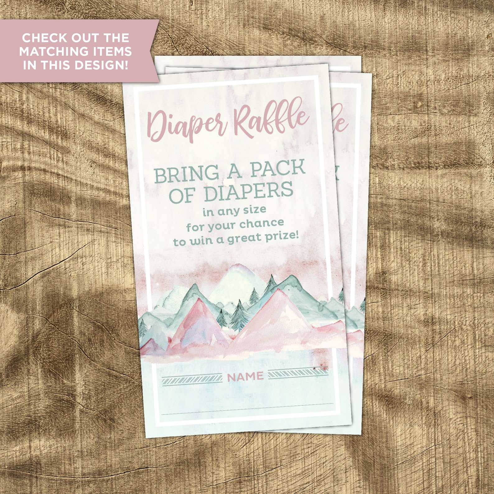 Mountain Baby Shower Invitation Baby Girl Baby Shower - Etsy
