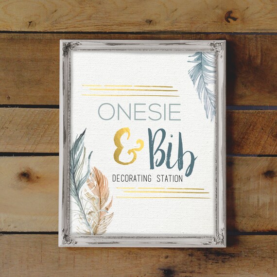 Onesie Decorating Station Sign Baby Boy Shower Activity Baby Etsy