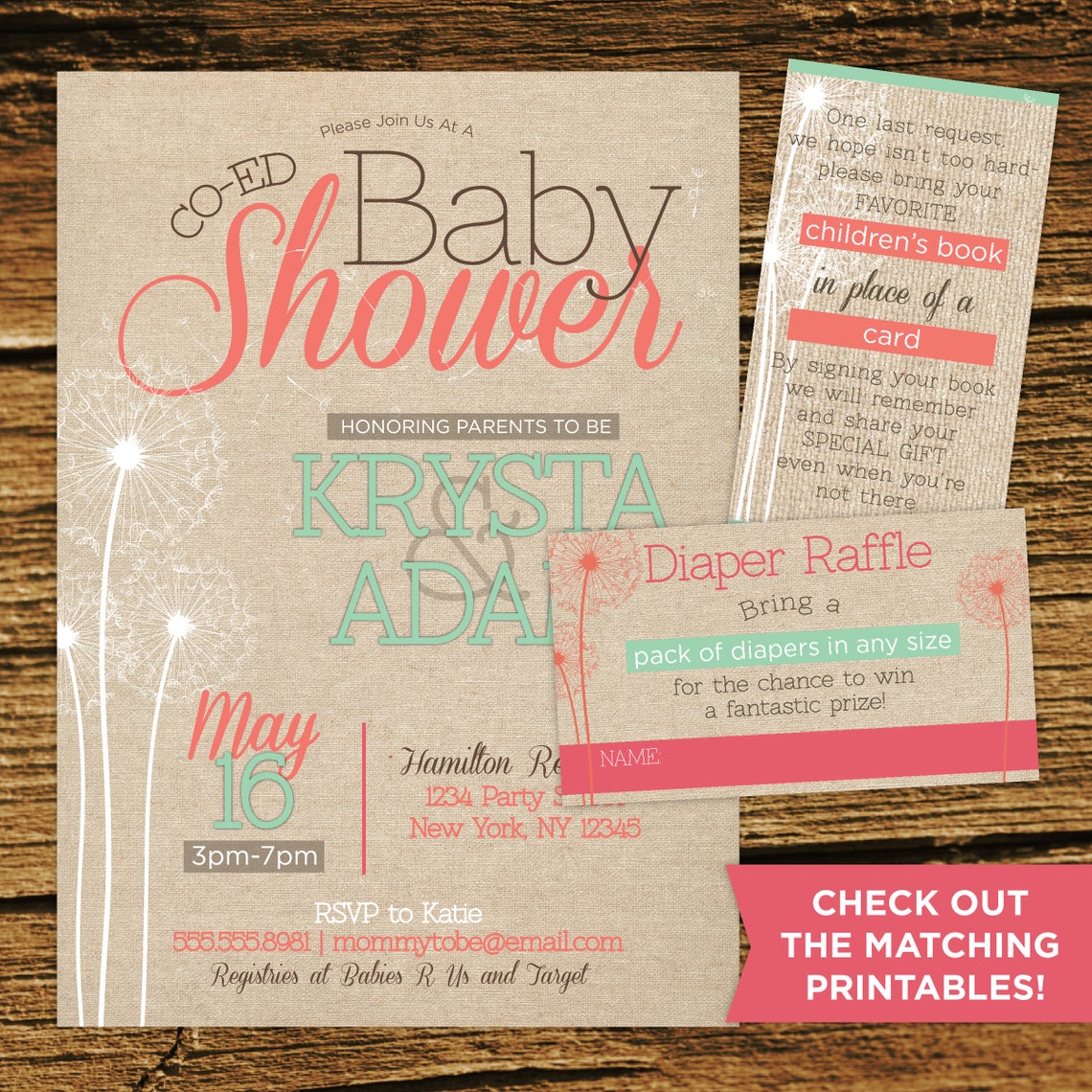 Baby Shower Games Coed Baby Shower Activities Mint and Etsy