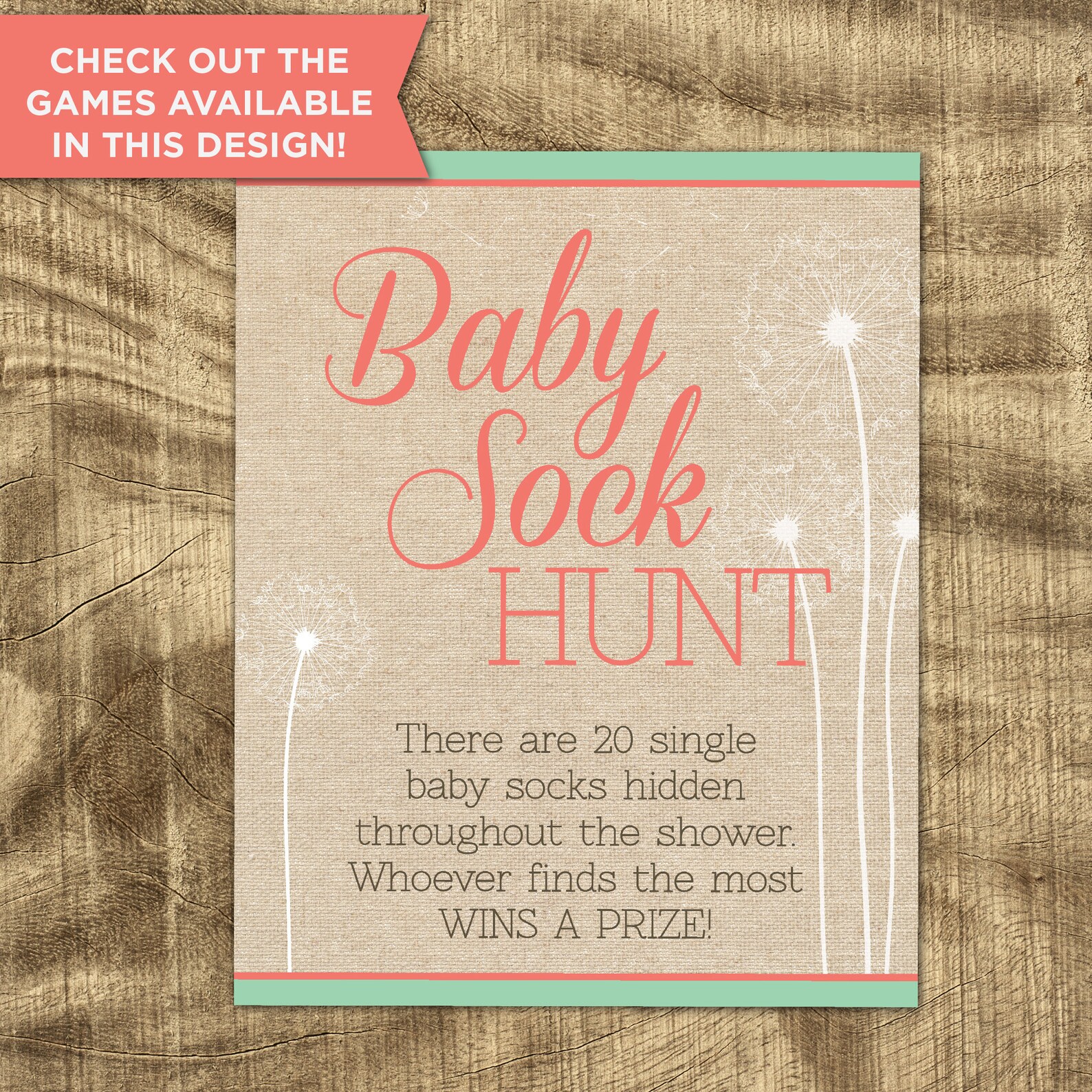Baby Shower Games Coed Baby Shower Activities Mint and Etsy