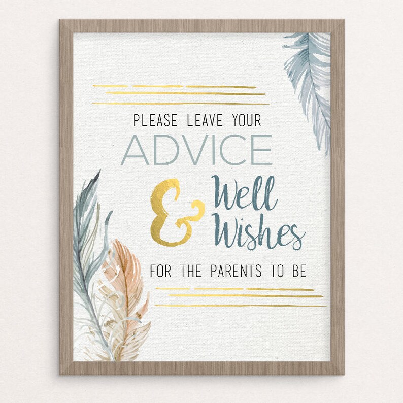 Well Wishes Sign Advice For Parents Sign Baby Shower Signs Etsy