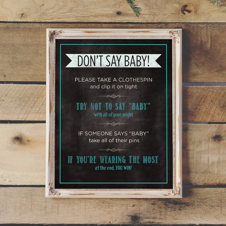 Don T Say Baby Sign Baby Shower Game Co Ed Shower Games Etsy Don T Say Baby Sign Baby Shower Game Co Ed Shower Games Etsy