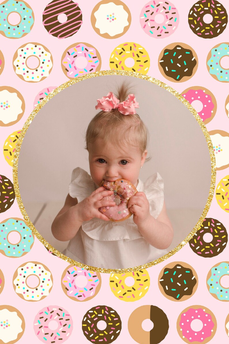 1st Birthday Thank You Custom Thank You note Donut Thank You Card Matching Thank You Donut Grow Up Thank You Donut Party Supplies