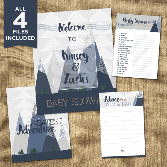 adventure baby shower decorations