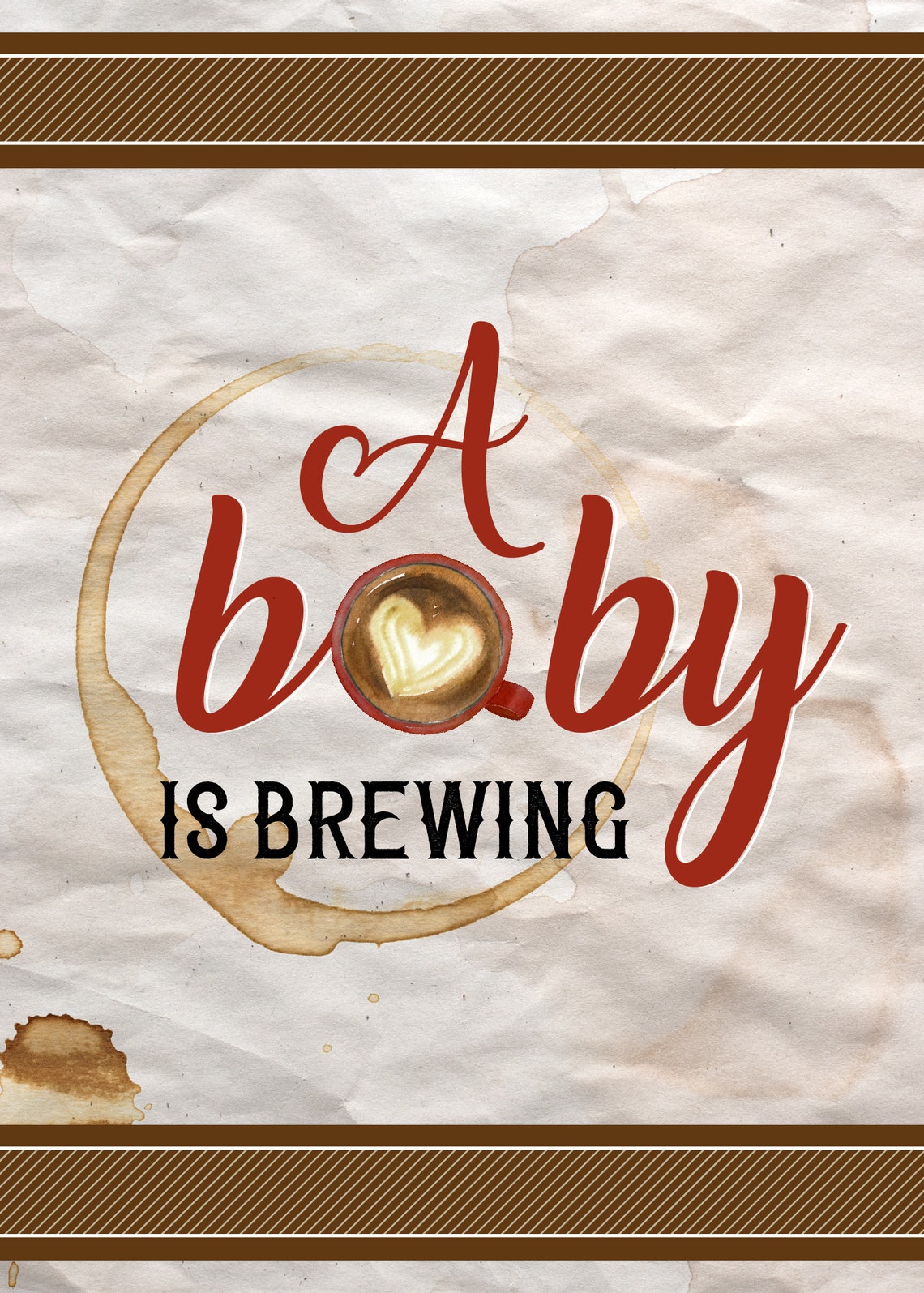 Coffee Theme Baby Shower A Baby is Brewing Invitation Coed Etsy UK