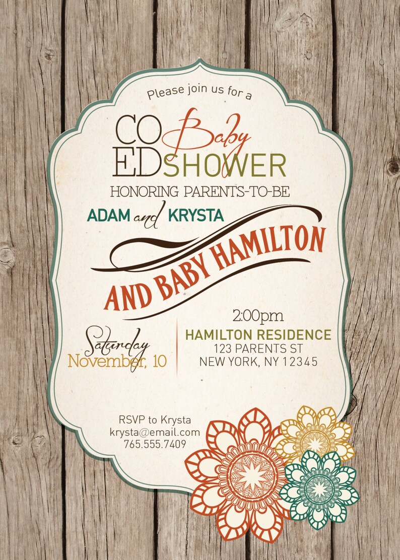 Baby Shower Invitation Co ed Optional Gender Neutral Etsy