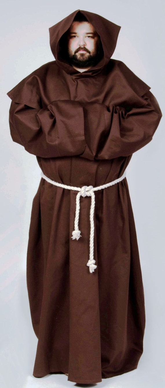 Monk's Brown Robe and Hood Medieval Friar Tuck FREE Etsy
