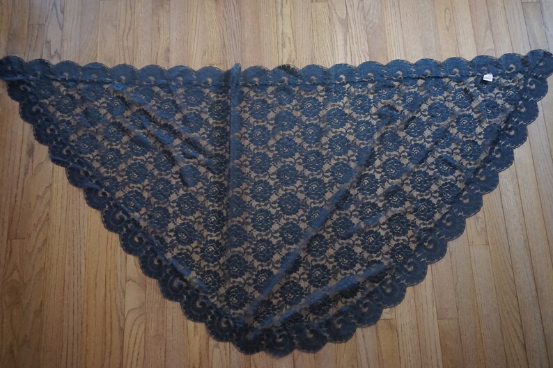 Black lace shawl or veil from Eatons made in Spain