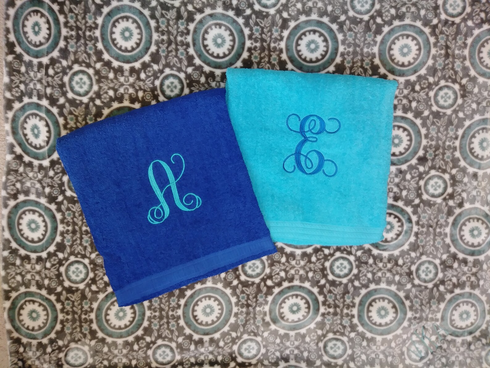 Monogrammed Beach Towels, 13 COLORS AVAILABLE Personalized Towel