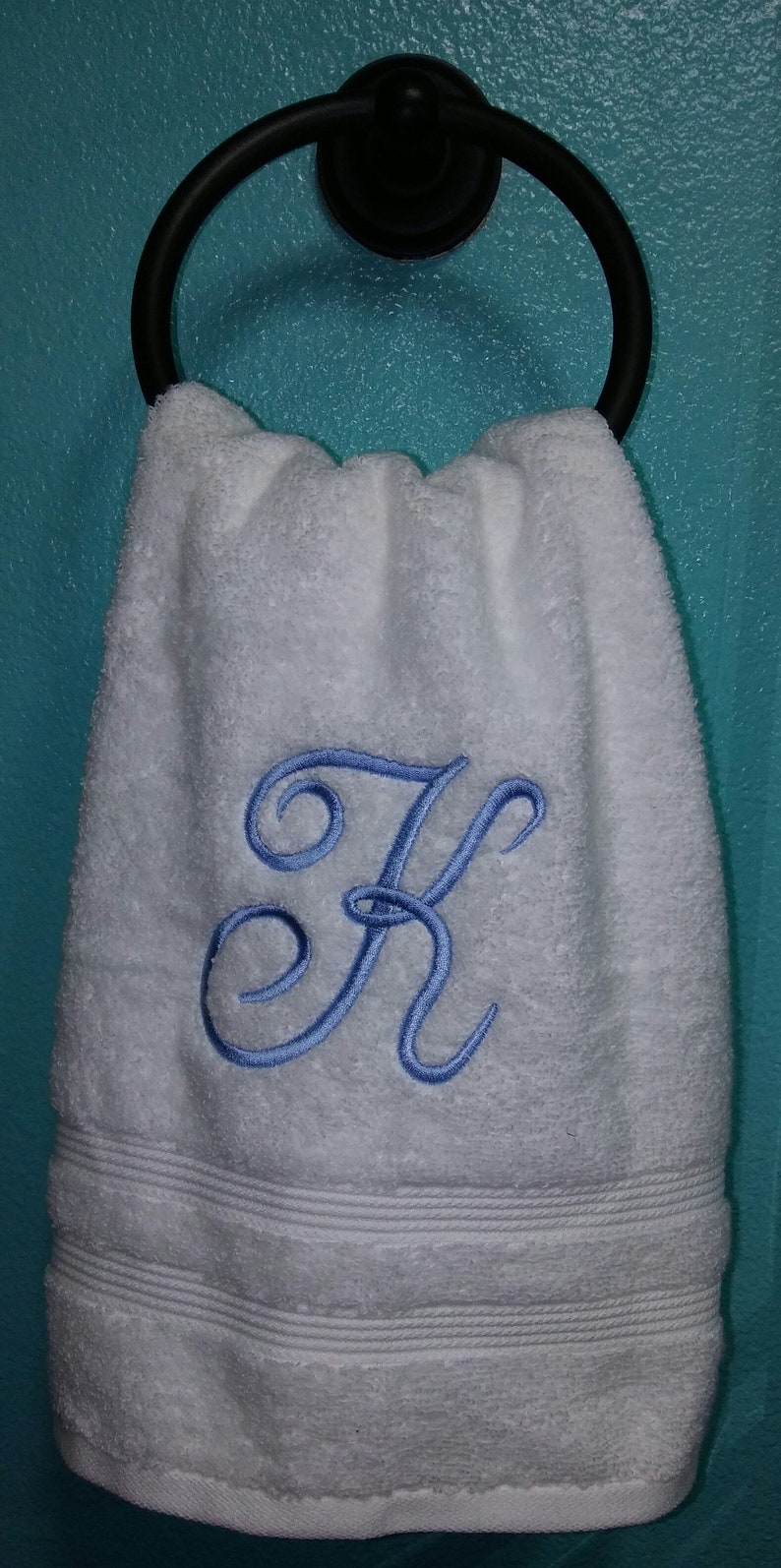 Monogrammed bath towel set white Personalized towel ...