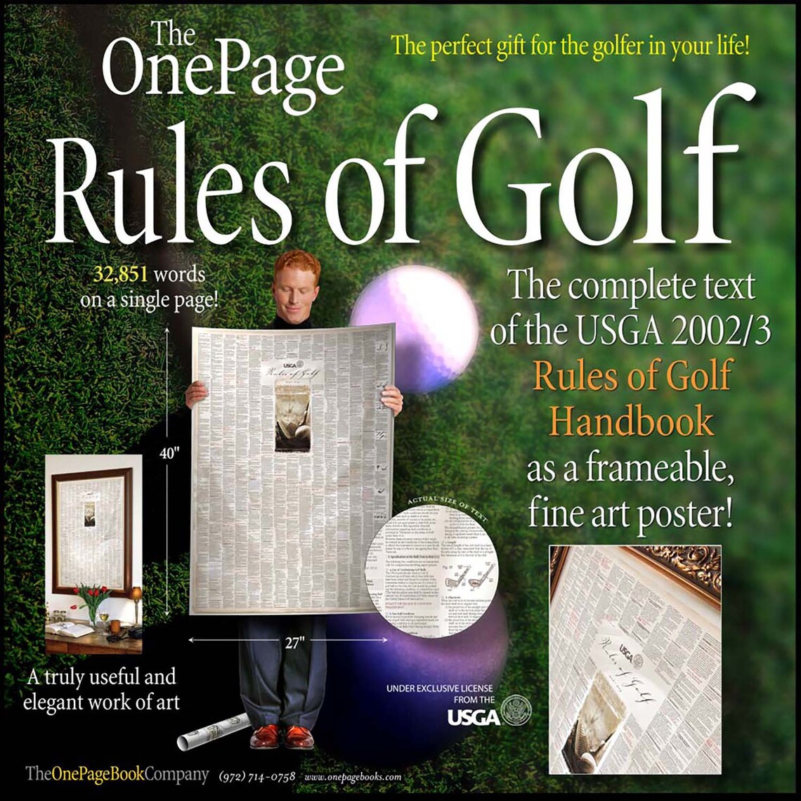 Rules of Golf Gift USGA Poster Print Etsy