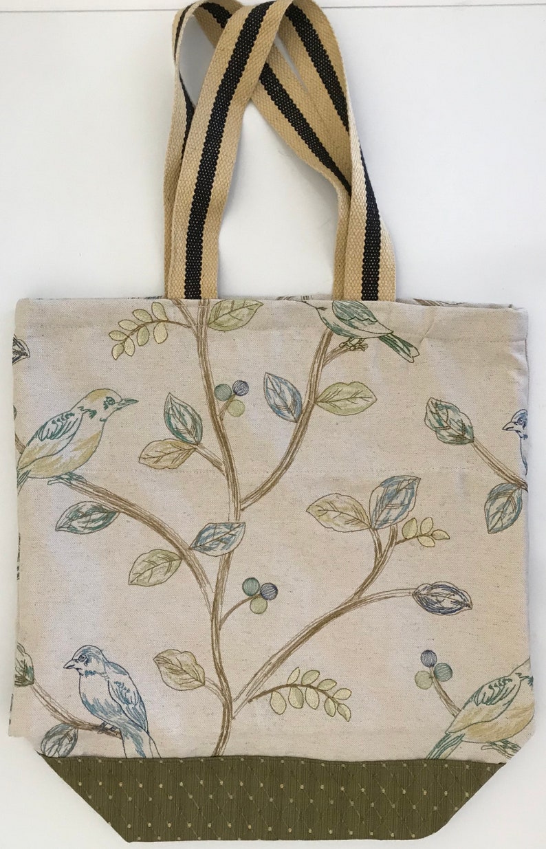 holds up to 25 lbs FREE SHIPPING Embroidered Bird with sculptured diamond contrast Reusable bag for clothing purchases washable