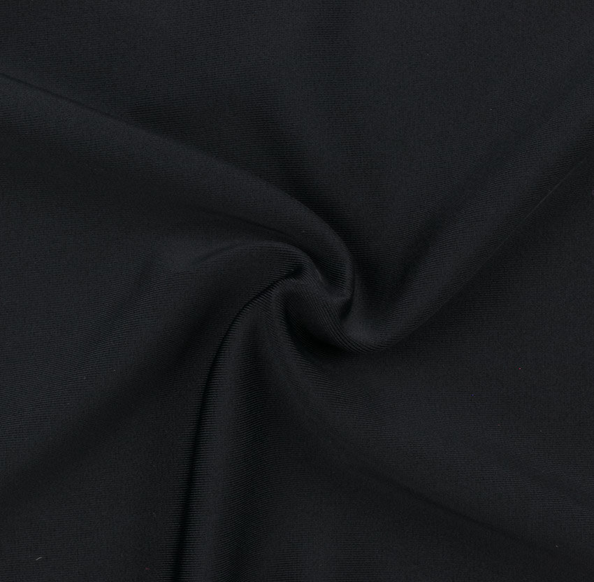 Black SPF 50 Solid Nylon Spandex Swimsuit/Athletic Fabric