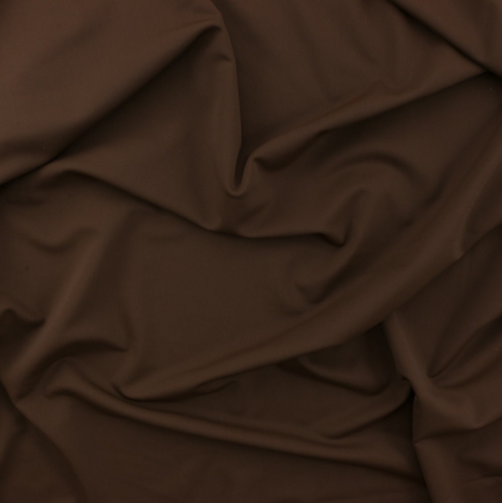 Brown SPF 50 Solid Nylon Spandex Matte Swim Fabric