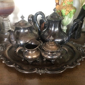 Reed & Barton Regent 5600 Complete Tea Set-Silver Plate