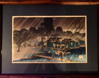 歌川広重 - 阿波国鳴門渦潮、1853年 - 19世紀日本の木版画、A4/A3厚手