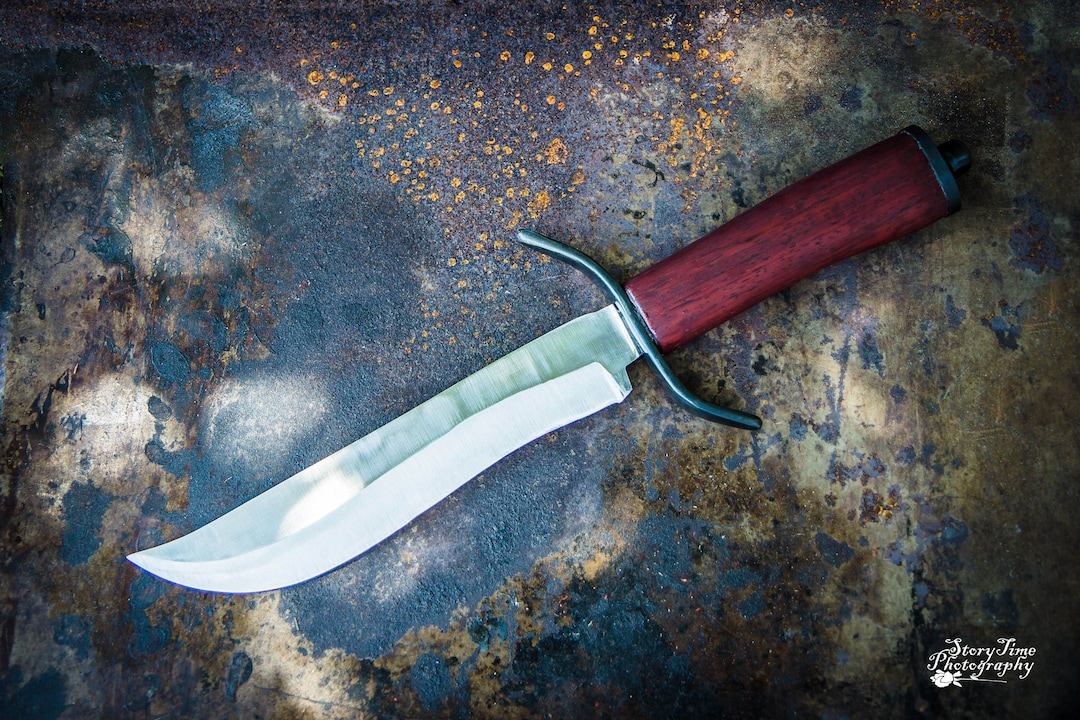 Texas Recurve Bowie Knife custom Made, Hand High Carbon Steel Etsy