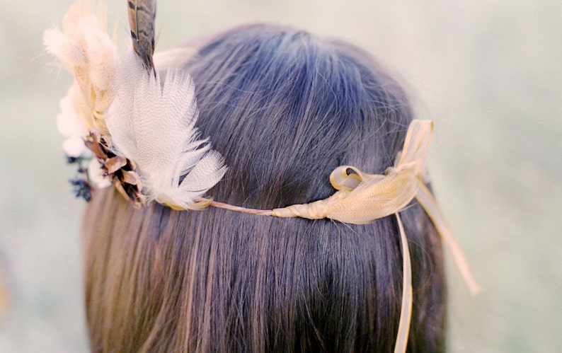 Indian Summer Bridal Wreath Boho Hippie Rustic Country Woodland Wedding Headpiece Crown