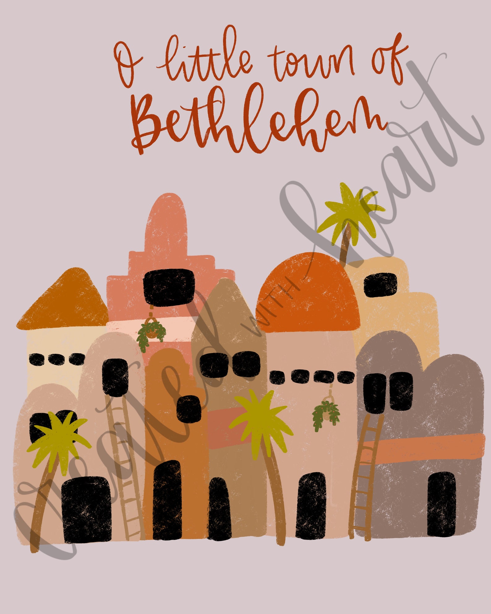 Bethlehem Christmas Print O Little Town of Bethlehem Print Etsy