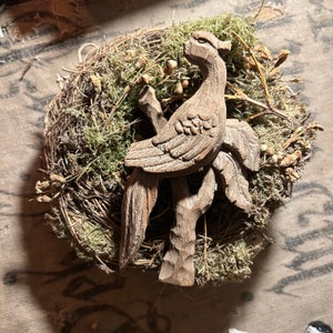 Antique wooden bird Easter fragment