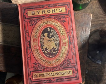 bryon illustrated poetical works edited by w m Rossetti circa 1890s antique book