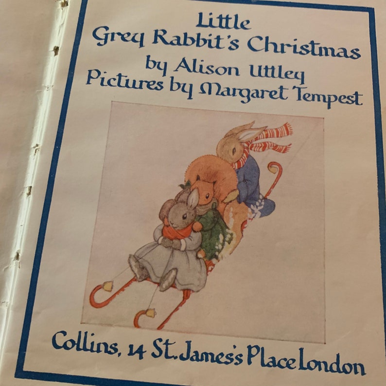 Little Grey Rabbits Christmas by Alison uttley antique image 5