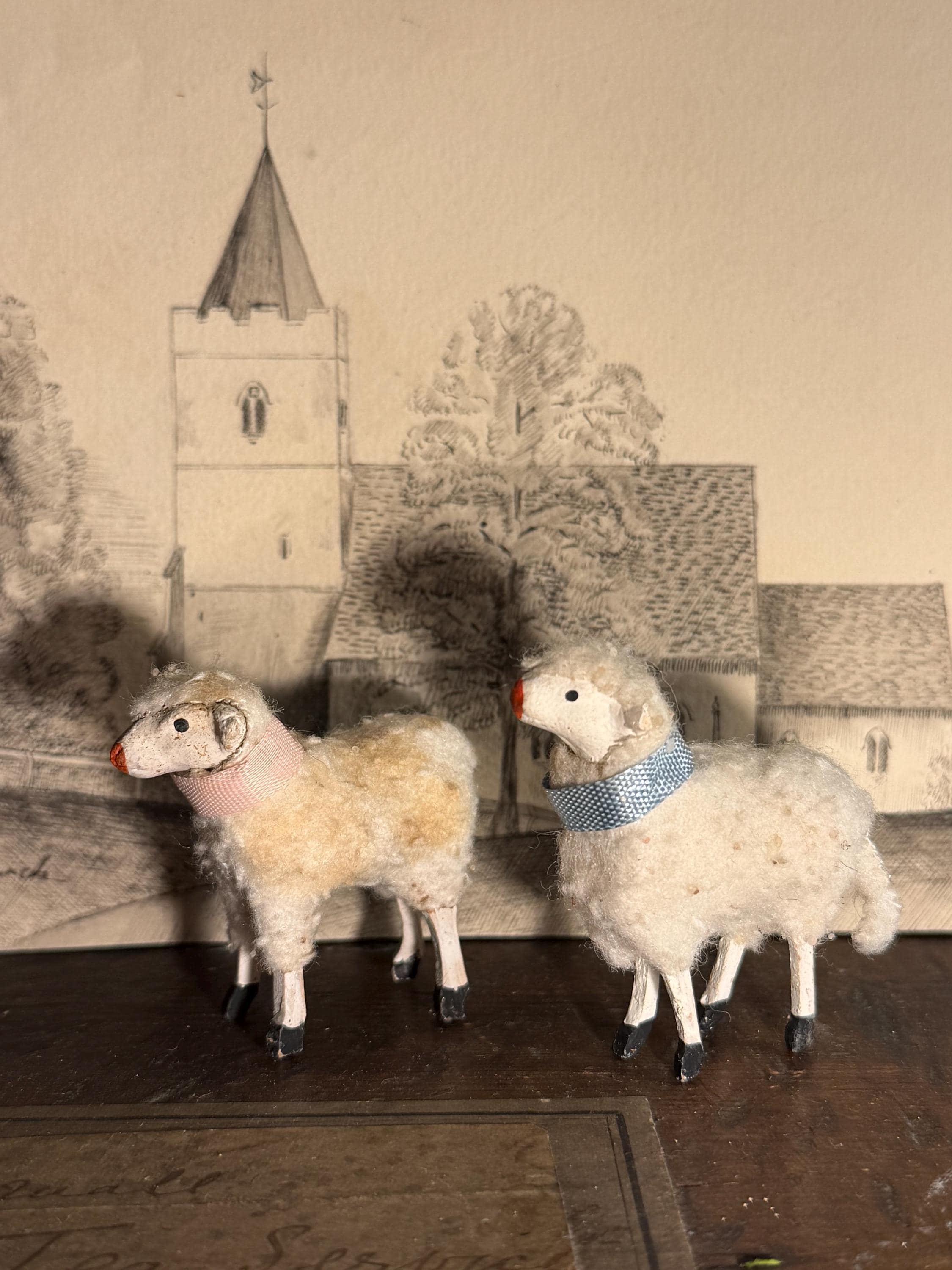 Antique putz sheep - Etsy 日本