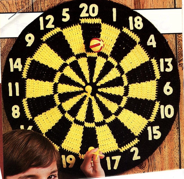 Crocheted Dart Board Etsy