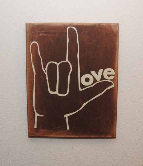 Sign language sign love sign I love you sign Gift for Her | Etsy