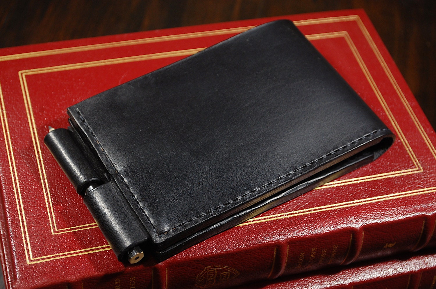 Handmade Leather Case for 3x5 notepad black leather Etsy