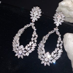 drop bridal earrings, bridal earrings, crystal drop earrings, wedding earrings,  crystal hoop wedding earrings, statement earrings