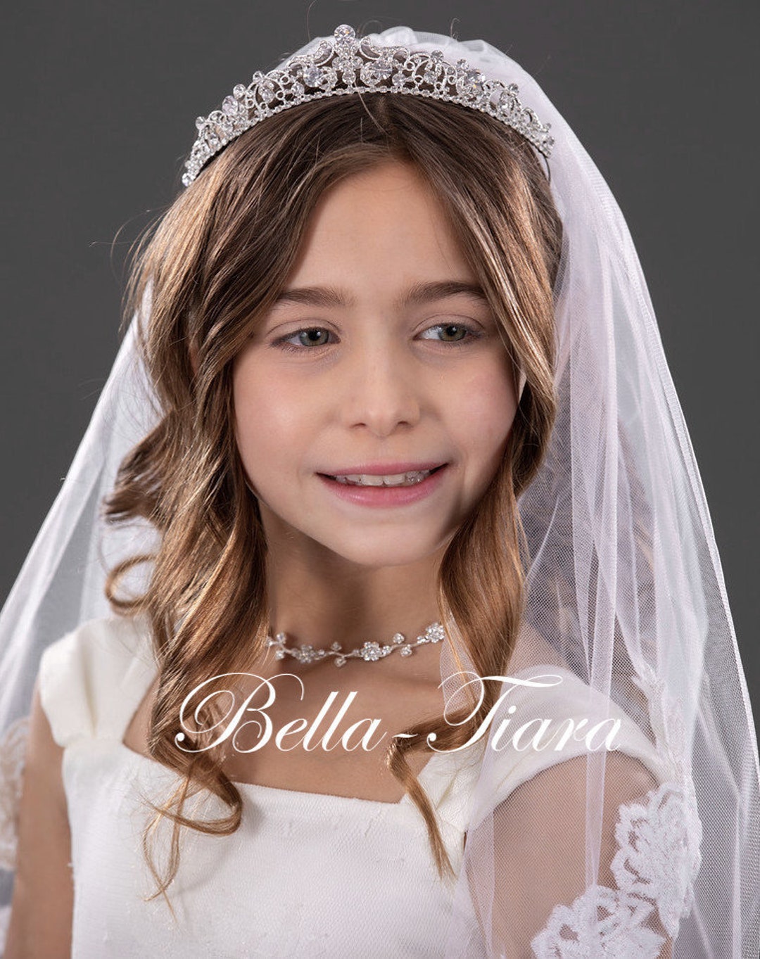 First Communion Tiara, Swarovski Crystal Communion Tiara, Communion