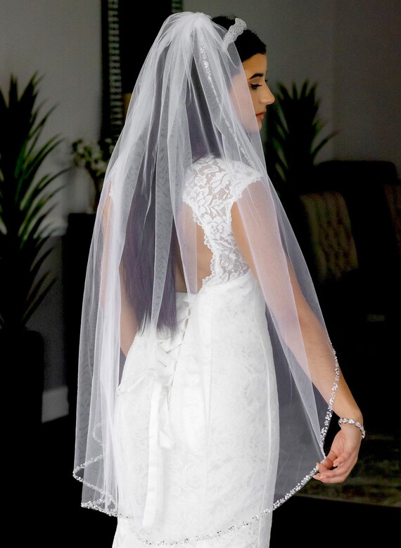 Beaded Fingertip Veil