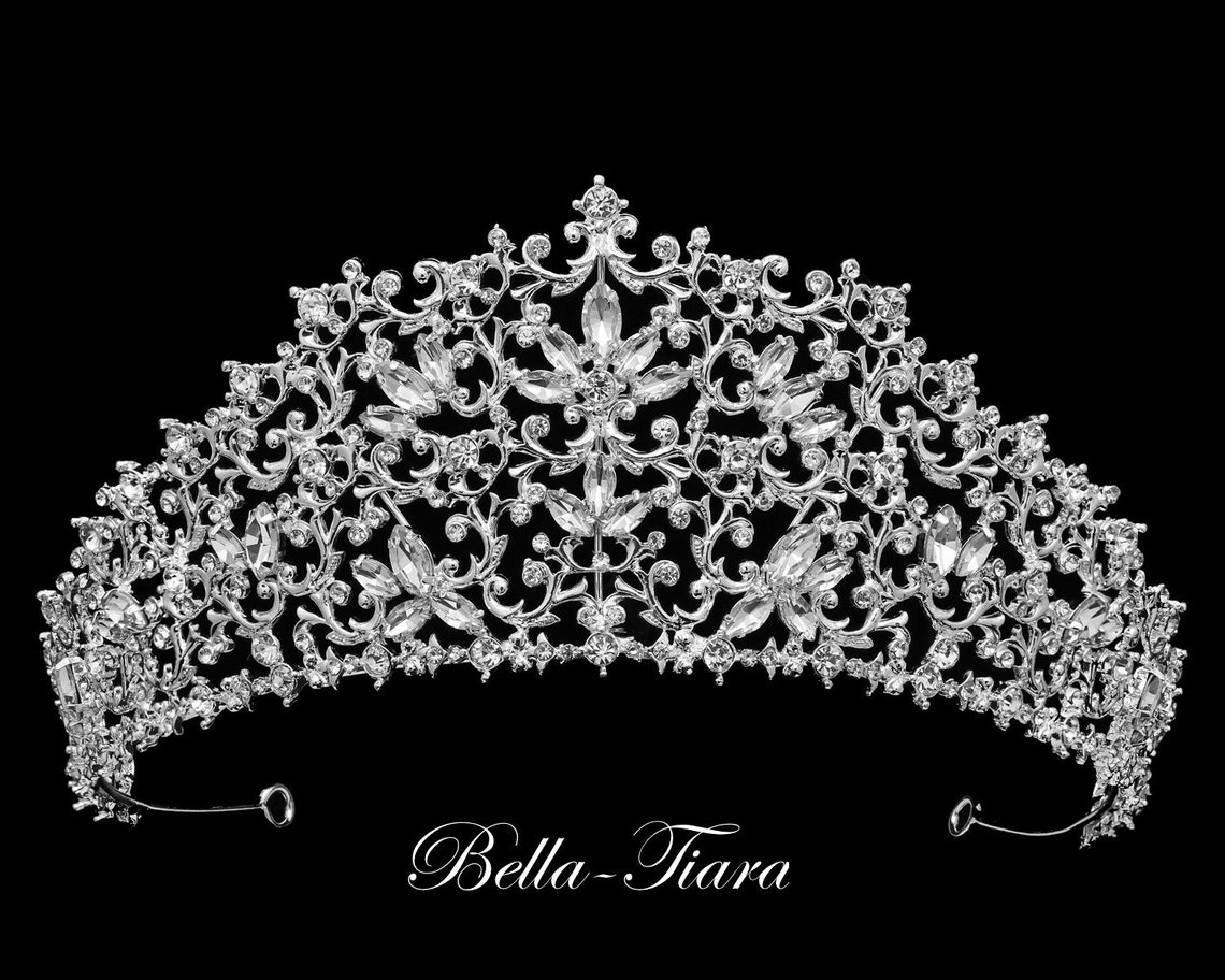 Royal Crystal Wedding Tiara Silver Crystal Wedding Tiara Etsy