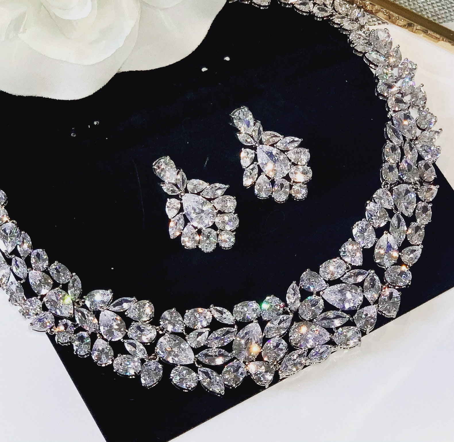 Swarovski wedding on sale necklace set