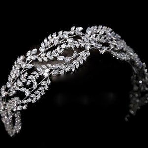 silver bridal wedding headband, silver wedding hair vine, crystal wedding headband,   wedding headpiece, swarovski crystal wedding headpiece