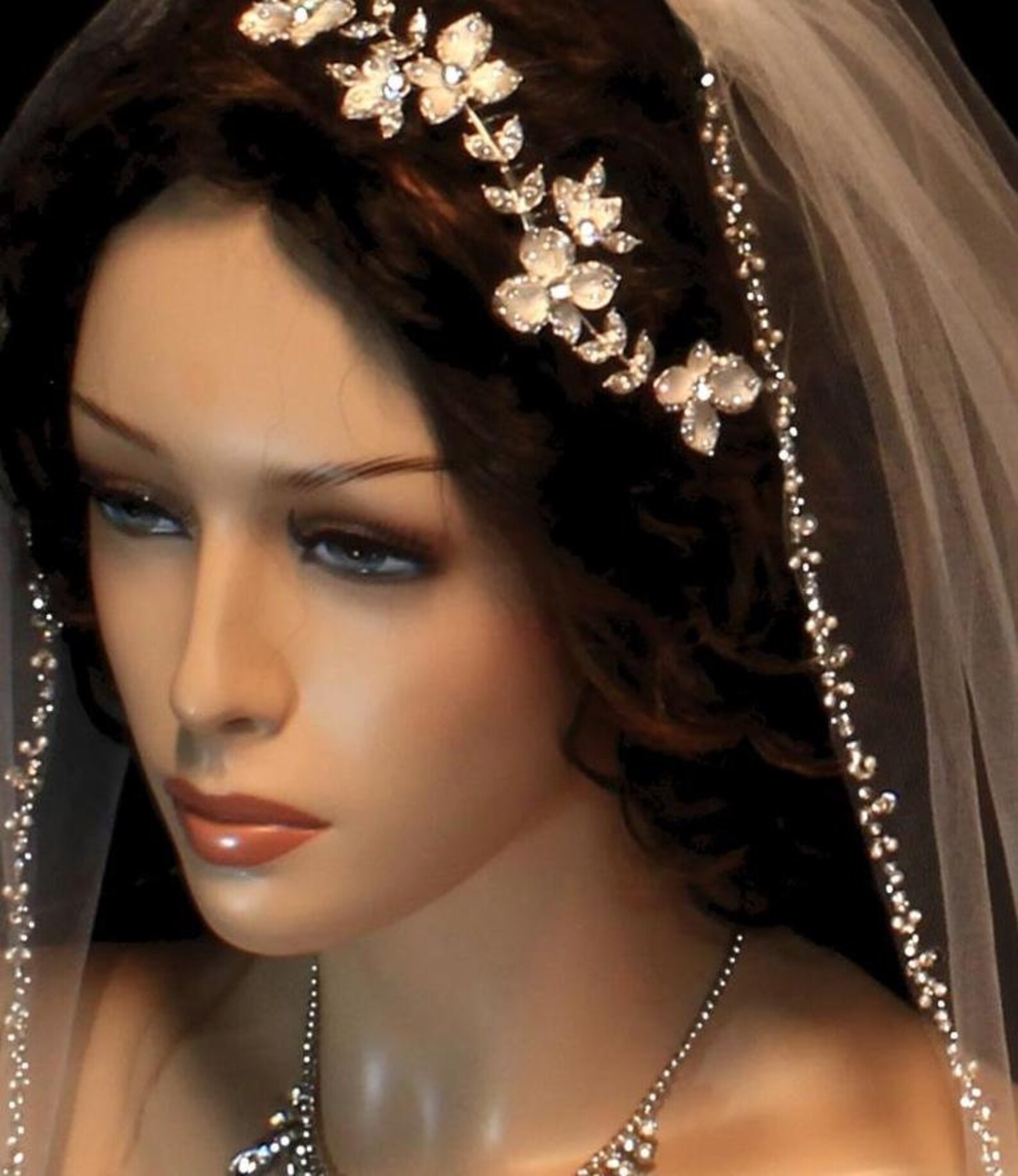 Cathedral Beaded Wedding Veil Cathedral Beaded Edge Veil Etsy