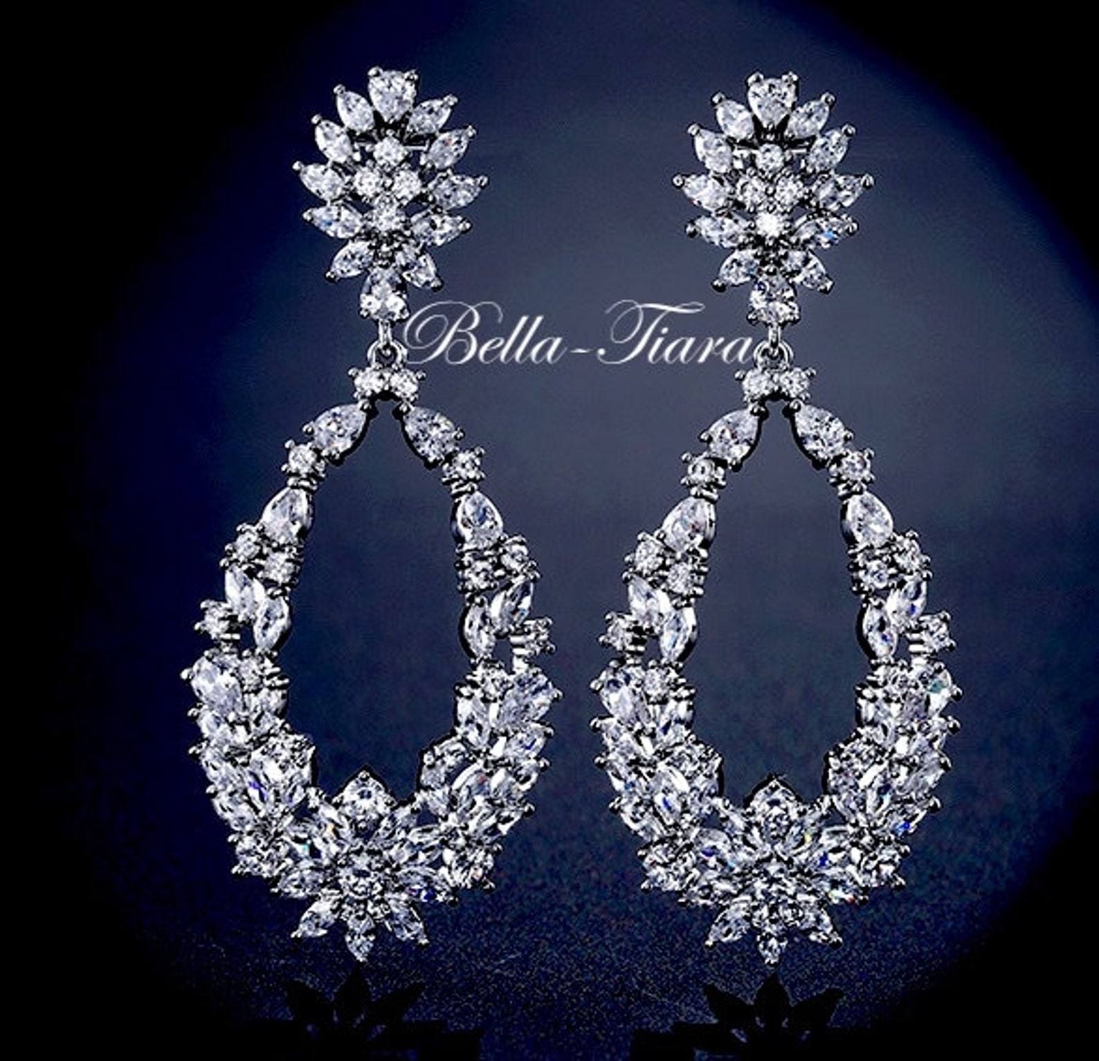 Drop Bridal Earrings Bridal Earrings Crystal Drop Earrings Etsy