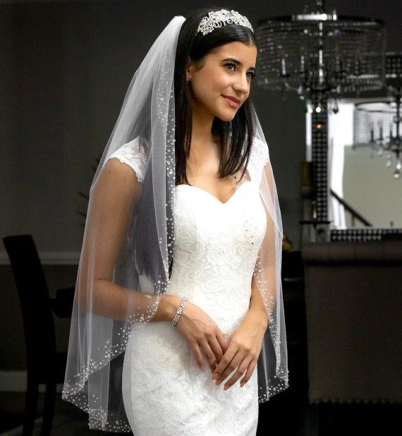 GLAMOUR | Cathedral Wedding Veil with Crystals