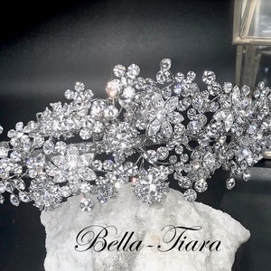 swarovski crystal wedding headpiece, crystal wedding tiara, crystal bridal headband, silver bridal tiara for bride, bridal tiara,