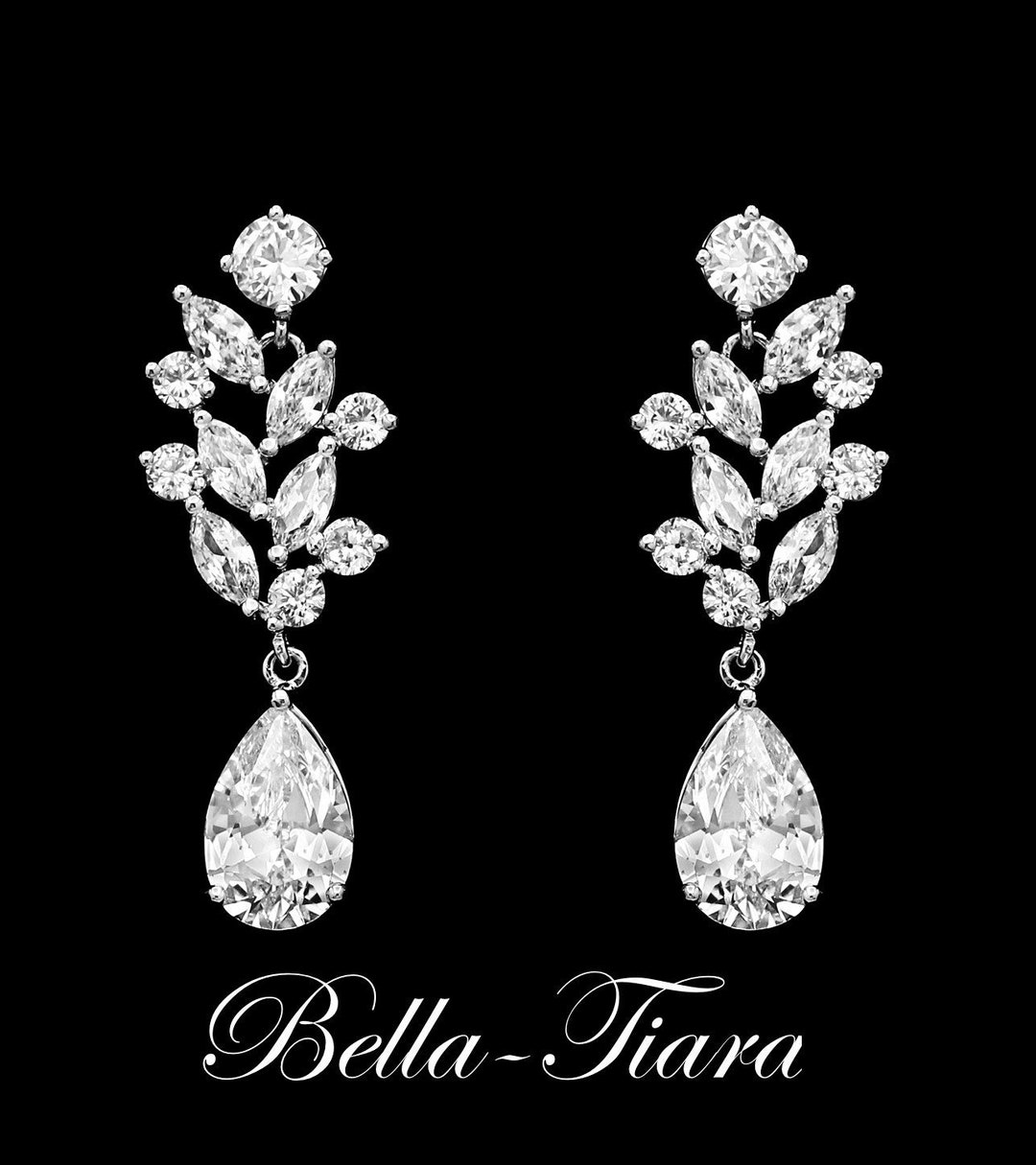 Bridal Drop Earrings Crystal Drop Earrings Wedding Earrings Etsy