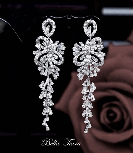 Swarovski Bella White Crystal Drop Earrings 883551 - W.Bruford