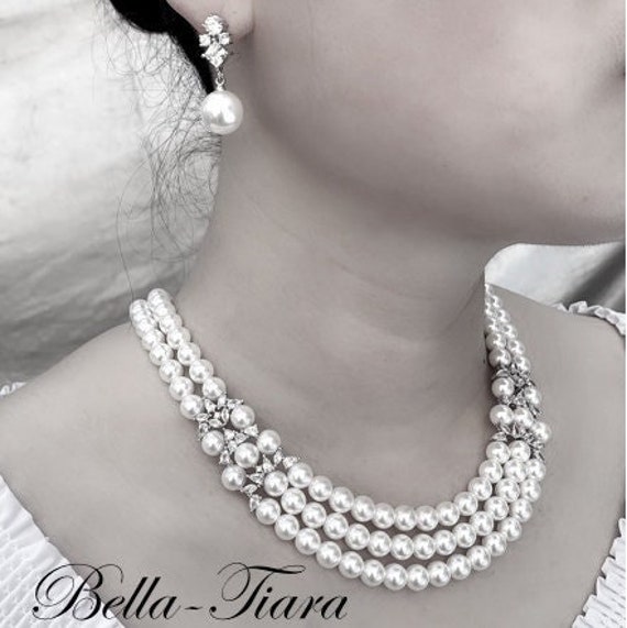 Pearl Bridal Necklace Set Bridal 
