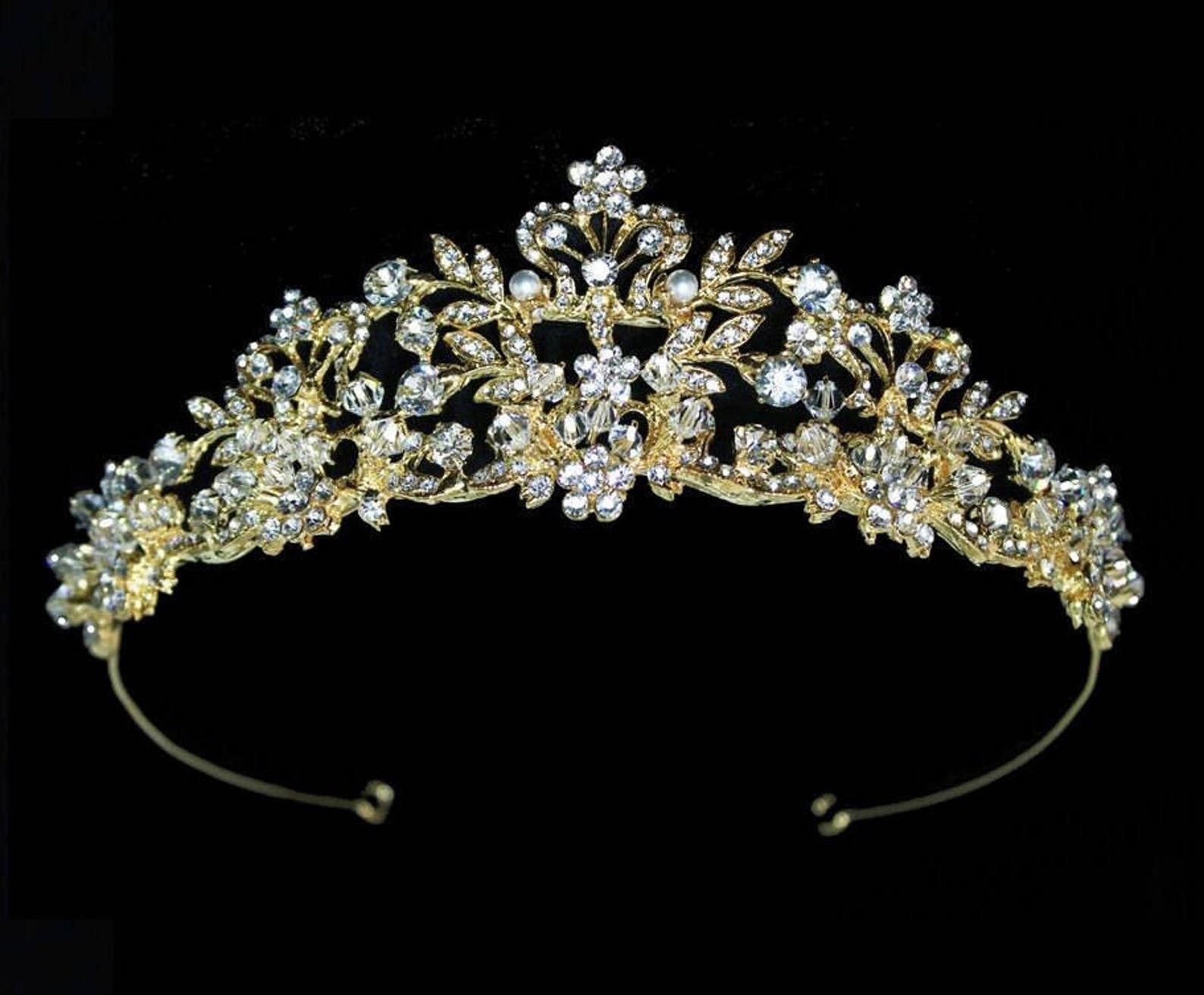 Gold Wedding Tiara Gold Tiara Gold Bridal Tiara Gold Etsy