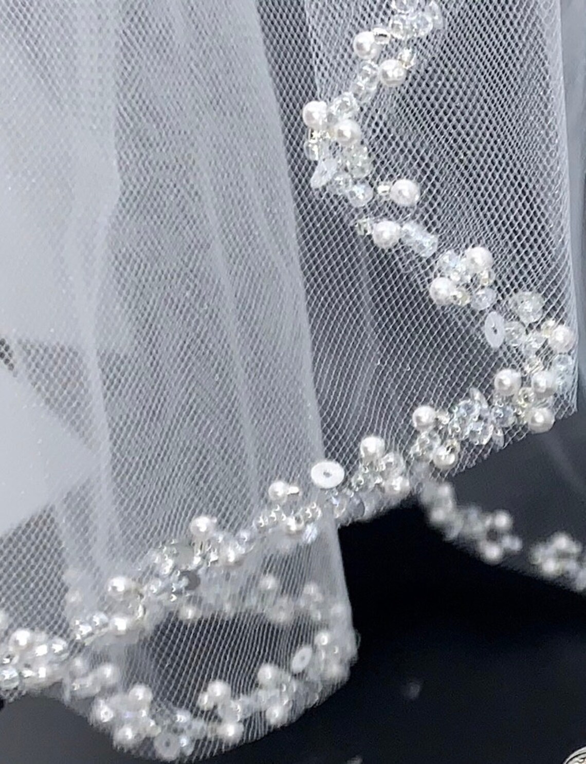 Cathedral Wedding Veil Cathedral Pearl Trim Veil Chapel Etsy