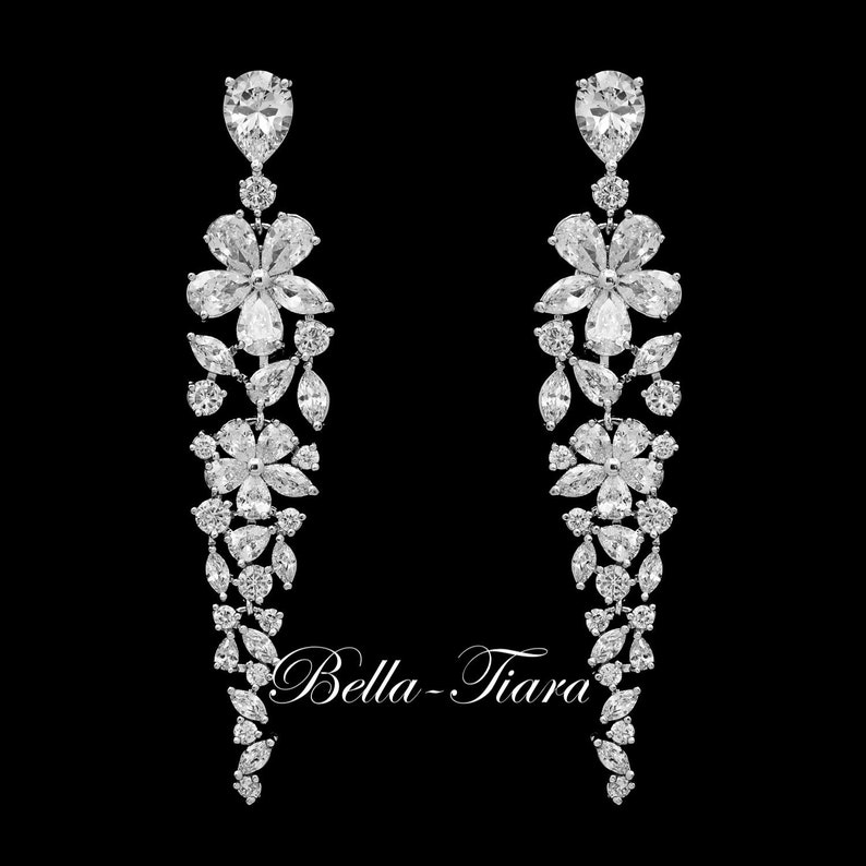 Swarovski Crystal Earrings Crystal Long Drop Earrings Etsy